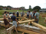 Desktop News Shipwright School Timber Frame Takes Shape 2