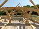 Desktop News Shipwright School Timber Frame Takes Shape 1