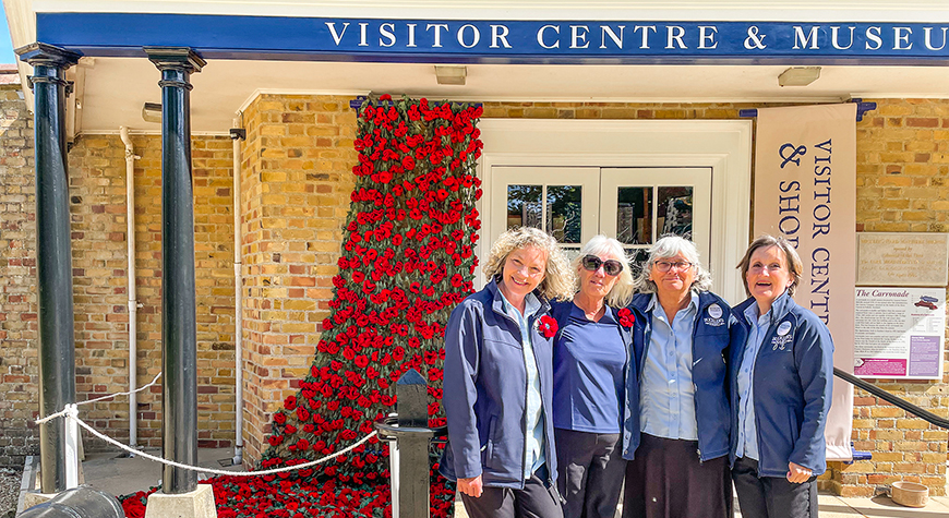 Bucklers Hard Team Susan Sharon Linda And Lisa In Front Of The Ve Day Display
